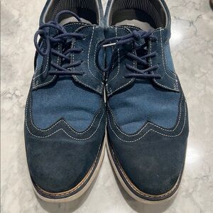 Men's Blue Suede Oxford Shoes